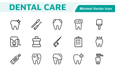 Dental Icon Set. A comprehensive collection of vibrant and professional icons for dental practices, perfect for patient communication to promote oral health awareness.