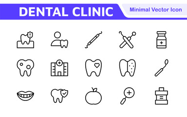 Dental Icon Set. A comprehensive collection of vibrant and professional icons for dental practices, perfect for patient communication to promote oral health awareness.