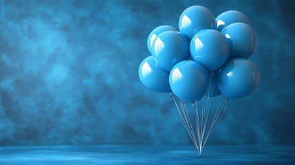 blue balloons with blue background