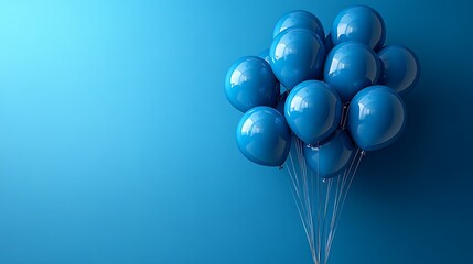 blue balloons with blue background