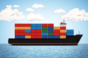 Cargo Ship Container Vessel Global Trade Maritime Ocean Freight Shipping Logistics