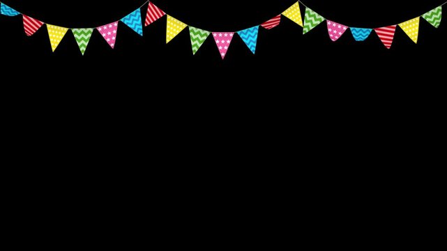 Patterned Triangle Bunting Festival Flags in Transparent Background Triple Fold Big Flags