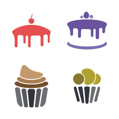 Bakery Cake Logo Template Icon