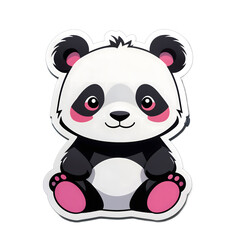 Fototapeta premium Cute Kawai Panda sticker