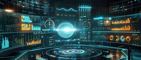 Obraz premium Quantum Computing Revolutionizes Financial Market Analytics: An Illustrative Visualization