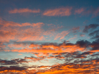 Sky with the colors of the sunset