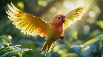 Stunning Parrot in Flight: A Vibrant Display of Nature's Beauty