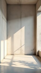 Minimalist Interior Space with Natural Light and Concrete Walls, Modern Design