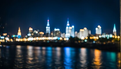 Naklejka premium Bokeh city