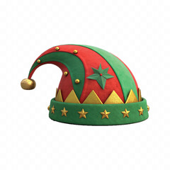 abstract 3d different style Christmas hat or cap isolated on white background