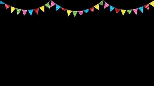 Patterned Triangle Bunting Festival Flags in Transparent Background Triple Fold Medium Size Flags
