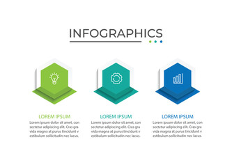 Business infographic design template with 3 options, vector illustration
