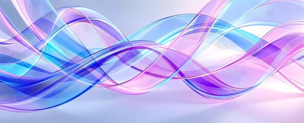 Naklejka premium Abstract Flowing Waves: 3D Render of Colorful Ribbons in Blue and Pink, Ideal for Backgrounds and Design.