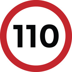 speed limit sign on white background
