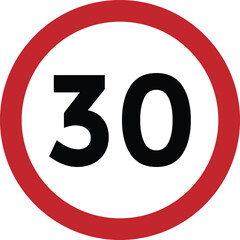 speed limit sign on white background
