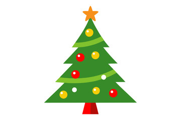 Bright and colorful holiday art featuring Christmas trees and stockings