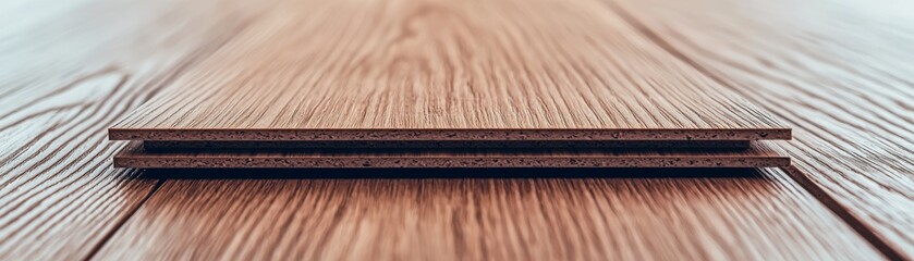 Close-up of two layered wood panels, showcasing intricate grain and texture