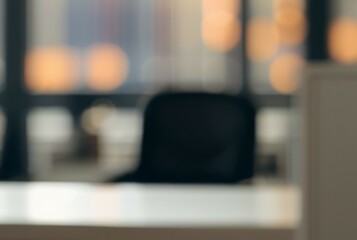 Blurred office scene. Abstract office background conveying calm, focus, and productivity.  Hints at a modern workspace.