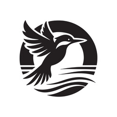 Fish Ranga bird silhouette vector