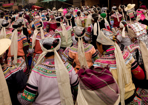 Funeral Procession In The Street, Yuanyang, Yunnan Province, China