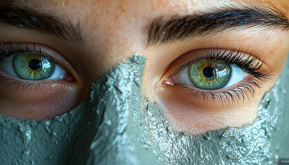 Beauty treatment, woman looking at camera, fresh face generated by AI
