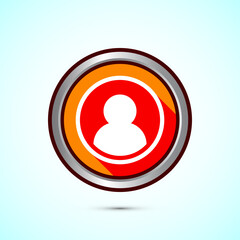 User profile icon design illustration, User profile avatar, Orange Shadow Button Design