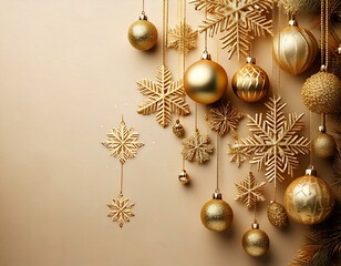 fond noel beige avec décorationsa