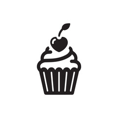 Cupcake vector icon symbol design illustration
