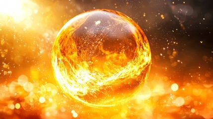 16:9 ratio: Create a high-resolution photo realistic image of a glowing crystal ball with a focus on the Dutch elite athlete's future in the year 2035, with splashes of orange for Dutch pride, media a