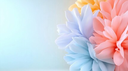 Fototapeta premium Bright Pastel Flowers on Soft Background for Spring and Summer Decor