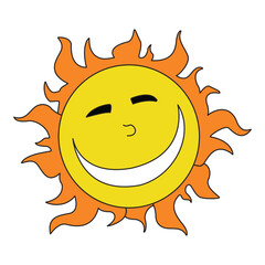 Cute happy sun cartoon vector illustration