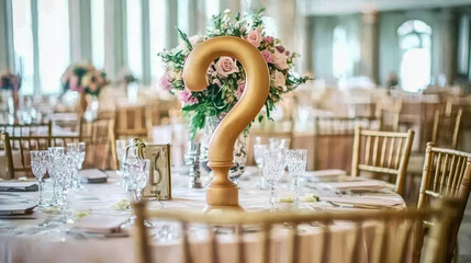 He captures the chaos of a wedding with a question mark hovering over the scene.