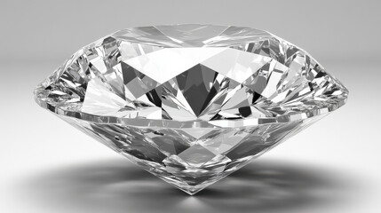 stunning diamond with brilliant facets reflecting light, showcasing its clarity and brilliance. Perfect for jewelry or luxury themes