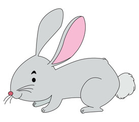 Cute rabbit cartoon vector illustration