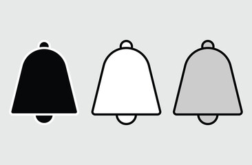 Cowbell icon set. unique icon of cow bell in modern design style. farm cow metal ring bell vector symbol for UI designs. Vector illustration. Eps file 11.