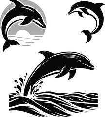 Dolphin silhouette vector and dolphin illustration art