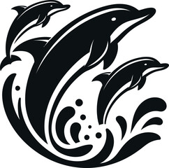 Dolphin silhouette vector and dolphin illustration art