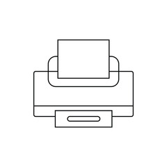 Printer icon vector illustration graphic design. Printing printer flat icon symbol. Outline ink printer vector icon for web design isolated on white background. Eps file 19.