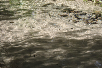 close up of water flowing into the water