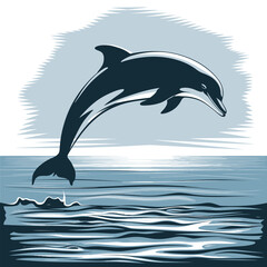 Dolphin silhouette vector and dolphin illustration art