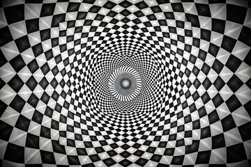 Naklejka premium Vintage Style Hypnotic Mandala Art with Classic Black and White Circular Optical Spiral Design for Stunning Visual Illusions