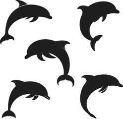 Naklejka premium Dolphin silhouette vector and dolphin illustration art