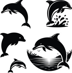 Dolphin silhouette vector and dolphin illustration art