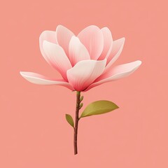 Fototapeta premium Beautiful Pink Magnolia Flower on Soft Pink Background