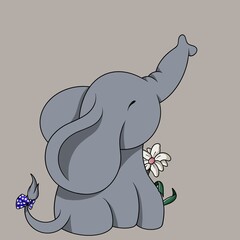 Elephant and Flower