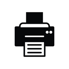 Black Printer icon isolated on white background. Fax vector icon. Vector illustration. Eps file 27.