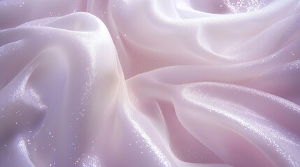 soft white fabric with subtle glitter and sparkle effects