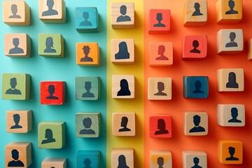 Pastel Grid Busy Community of Walking Commuters