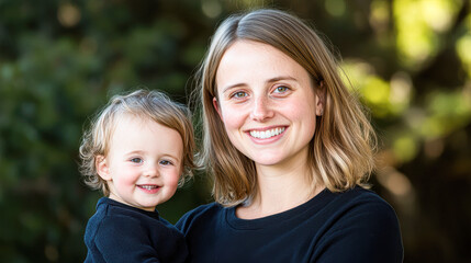 Mother and Child Share Joyful Moments in Nature Together