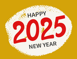 New Year 2025 Hand Lettering Banner Vector Numbers